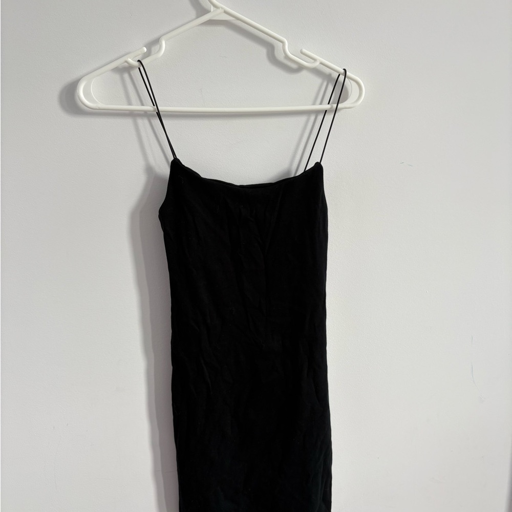 Zara Black Mini Dress with Spaghetti Straps - Picture 2 of 4